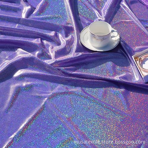 Shiny Matte Hologram Metallic Holographic Projection Fabric